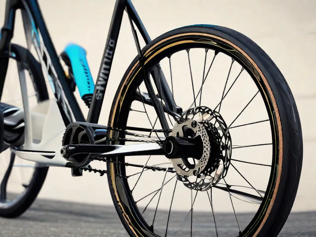 Descrição da imagem: Um close-up de uma roda de bicicleta, mostrando os diferentes tamanhos de aros disponíveis. A imagem destaca a importância de escolher o tamanho correto do aro para um desempenho e segurança ideais.
